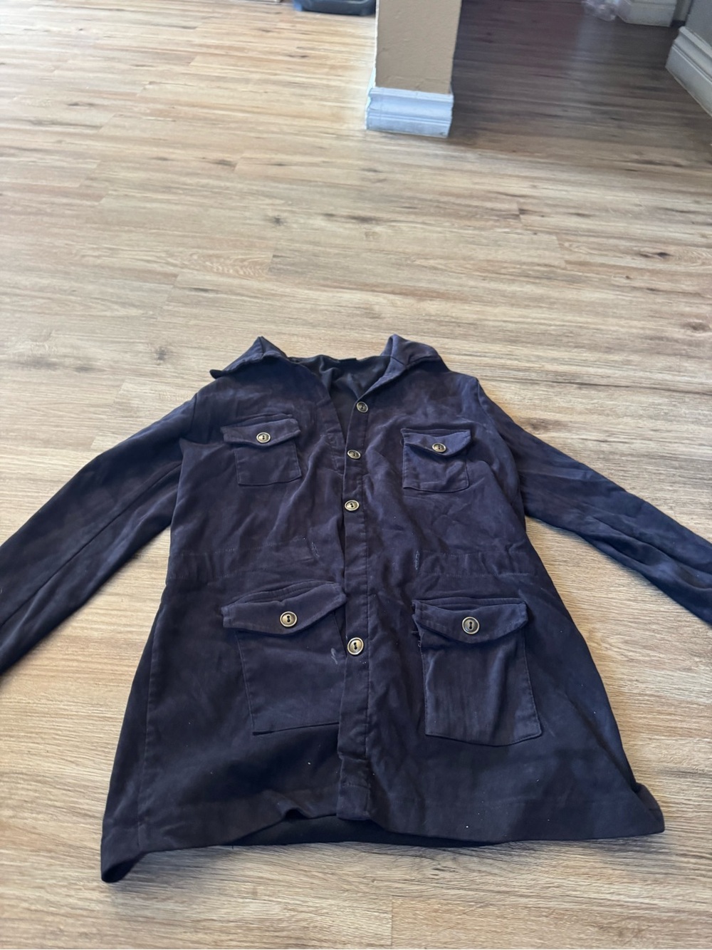 Women's Dark Brown Button-Front Utility Blazer